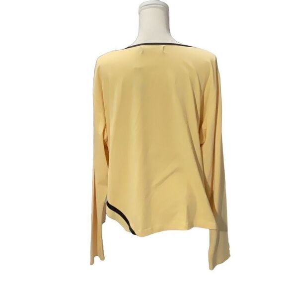 Tamela Mann Long Sleeve Soft Yellow Contrast Athleisure Stretch Top 22/24 NWT - Picture 4 of 7